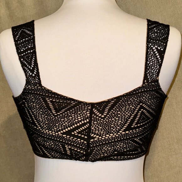 Intimately by Free People Black & Light Beige Crochet-Style Bralette, Small - Picture 7 of 7